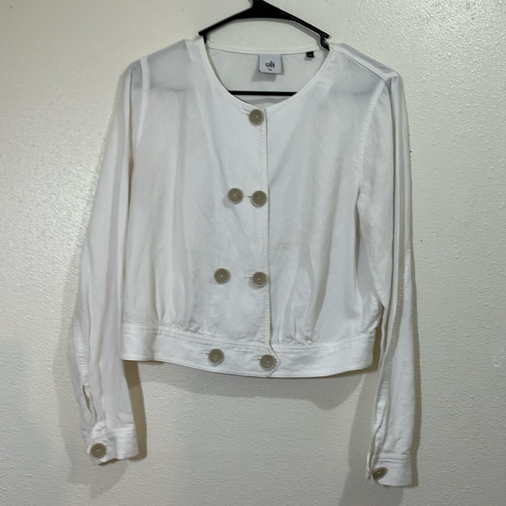 Cabi part linen white, short jacket. Long sleeved. Size Small - Picture 1 of 7